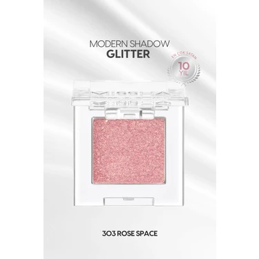 MISSHA Kalıcı, Topaklanma Yapmayan, Simli Tekli Far Modern Shadow Glitter (303 Rose