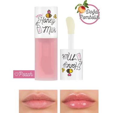 MISSHA Bal ve Süt Özlü Besleyici Şeftali Aromalı Dudak Bakım Yağı A'PIEU Honey&Milk Lip Oil Light