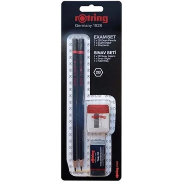 Rotring 2'li 2B Sınav Kalemi Silgi Kalemtraş Sınav