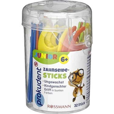 Prokudent Çocuk Diş İpi 6 Yaş Üzeri 32 Adet Eğlenceli Renkli Kullanım için