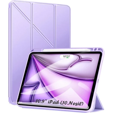 M.TK Moveteck Apple iPad 11 A16 10. Nesil 10.9 Kılıf Tri Folding Standlı Kalemlikli Kalem Bölmeli 3