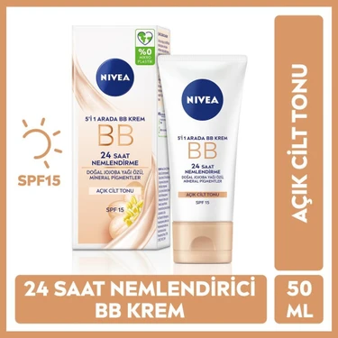 Nivea Essentials BB Krem Açık Cilt Tonu 50 ml 24 Saat Nemlendirici Organik İçerik ile Hassas