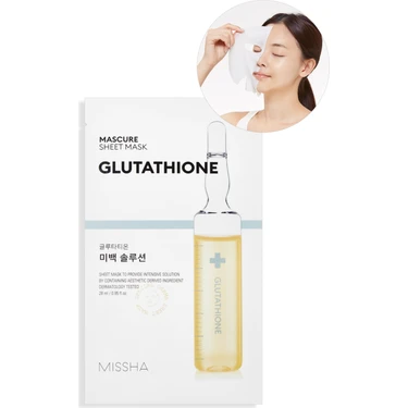 Glutatyon İçerikli Aydınlatıcı Yaprak Maske MISSHA Mascure Whitening Solution Sheet Mask