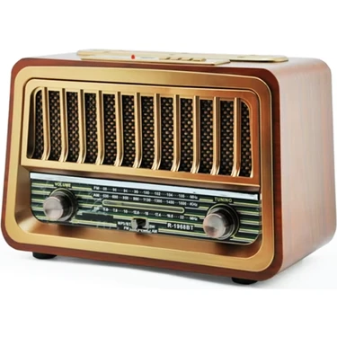 CM-2868 Ahşap Nostaljik Görünümlü Bluetoothlu Radyo Usb-Sd Card Mp3 Çalar Radyo Müzik