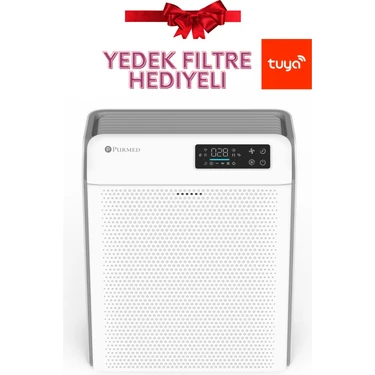 Purmed Pure Flat Hava Temizleme Cihazı, Iyonizer + UV + Wi-Fi , Yedek Hepa Filtre