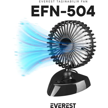 Everest EFN-504 Taşınabilir Masaüstü Siyah USB Fan Fiyatı