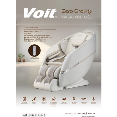 Voıt Zero Gravıty Masaj Koltuğu 3d Masaj Mekanizması Kumandalı Bluetooth
