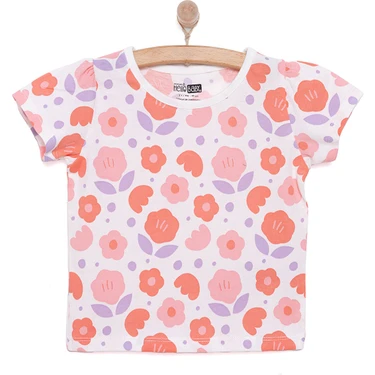 HelloBaby Basic Kız Çiçek Desenli T-Shirt Kız