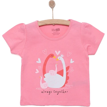 HelloBaby Basic Kız Kuğu Baskılı T-Shirt Kız