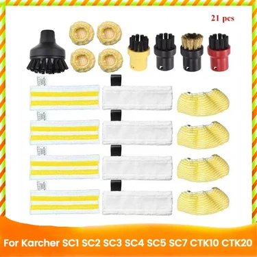 Maggiei Karcher Sc1 Sc3 Sc4 Sc5 Sc7 Için 21 Adet Buharlı Temizleyici Parçası Yedek Nozul Fırçası