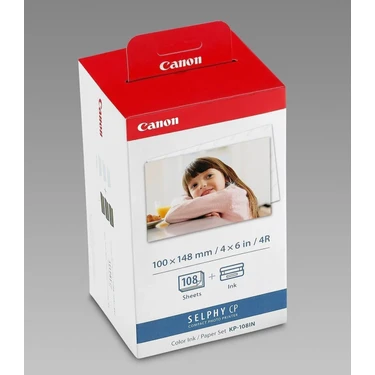 Canon KP-108IN Fotoğraf Kağıt ve Kartuşlu Mürekkep Set (Selphy Cp