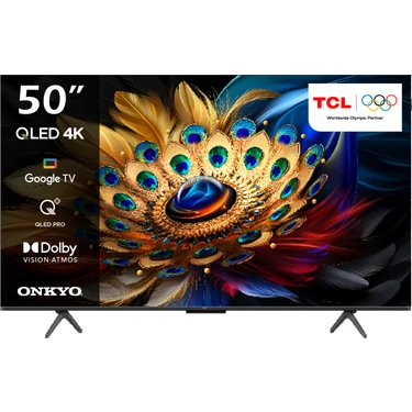 TCL 50C655 50'' 126 Ekran Uydu Alıcılı 4K Ultra HD Google QLED