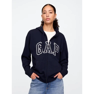 Gap Kadın Lacivert Gap Logo Relaxed Fermuarlı