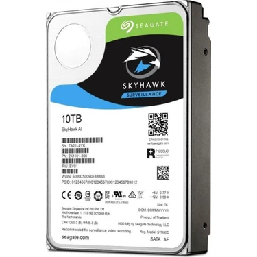Seagate 10Tb Skyhawk 7200rpm 256mb Sata3 550tb 7-24 Fiyatı