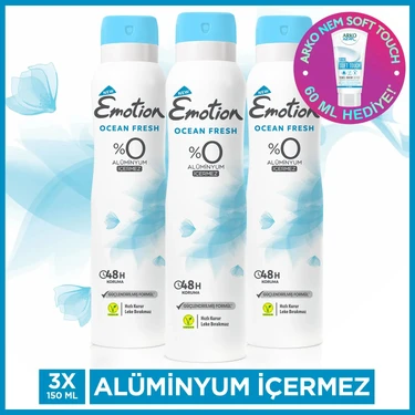 Emotion Ocean Fresh 3'lü Kadın Deodorant (3 x 150