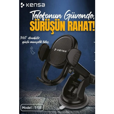 Kensa Leasertech Araç Içi Telefon Tutucu Vantuzlu Araba Telefon Tutucu Torpido Cama Uygun Her