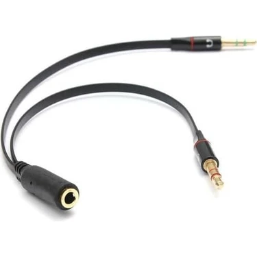 Aux To 2 Aux Kablo 3.5 mm Jack Girişini 2 Aux A Çeviren Kablo Mikrofon ve Kulaklık Çevirici Aparat