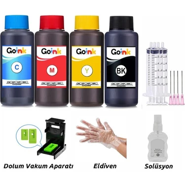 Goink Canon Pixma E3640 Uyumlu Kartuş Dolum Seti | 4 Renk Goink