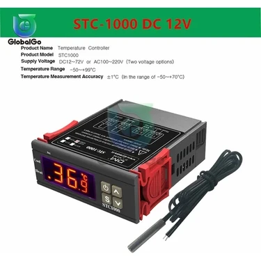 2Liyao STC-1000 Dc 12 V STC-1000 3000 3008 Dijital LED Sıcaklık Kontrol Cihazı Sıcaklık Sensörü