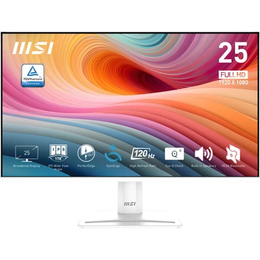 MSI 24.5" PRO MP251W E2 1920x1080(FHD) 16:9 FLAT IPS 120HZ 1MS ADAPTIVE-SYNC BEYAZ