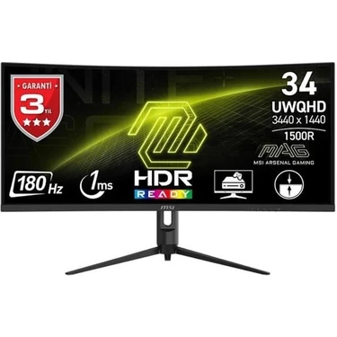 Msı 34" Va Mag 342CQR E2 1ms 180HZ Hdmı-Dp Kavıslı Gamıng Monitör