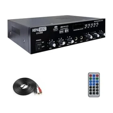 Menashop Bluetooth USB 200W Anfi Mixer Amfi 4-16 Ohm Trafolu ve LV-200 100V Merz