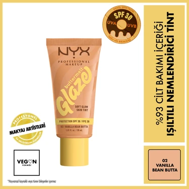 Nyx Professional Makeup Buttermelt Glaze Işıltılı Nemlendirici Tint - 02 Vanilla Bean