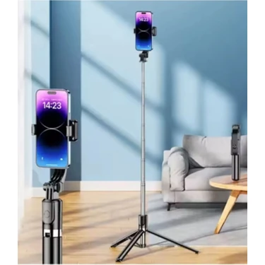 170CM Tripod ve Selfie Çubuğu Bluetooth Uzaktan Kumandalı Yüksekliği Ayarlanabilir