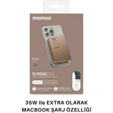 Momax Q.MAG X2 35W 20000 mAh WIRELESS BATTERY PACK (DESERT Fiyatı