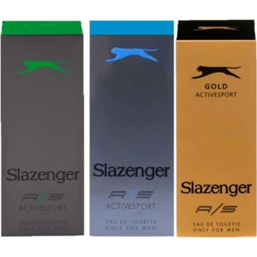 Slazenger Active Sport 3x 125 ml Aromatik Parfüm Seti (Gold-Mavi-Yeşil) Erkekler