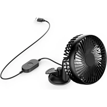 Vakumlu Tek Kafa 5.5 Inç Fan Gale Üç Hızlı Kontrol USB Araba Fanı 12V-24V Elektrikli Fan (Yurt