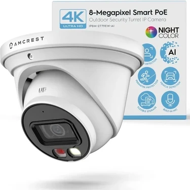 Amcrest Ultrahd 4K (8mp) Ip Poe Aı 15FPS Kamera White Fiyatı
