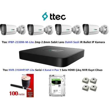 Ttec Nif Bilişim Ttec 2mp Mikrofonlu 4 Kameralı 500GB Disk Fiyatı