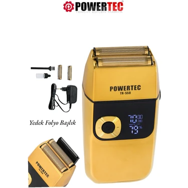Powertec TR-550 Şarjlı Günlük Sakal Sinekkaydı Tıraş Hassas Düzeltici Döner