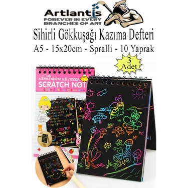 Artlantis Sihirli Gökkuşağı Kazıma Defteri A5 15X20 cm 3 Fiyatı