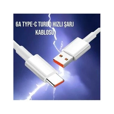 Xıaomi Type-C Android Uyumlu Hızlı Şarj Kablosu 66W 6A Redmi K30-40 Pro Mi 9-10-11