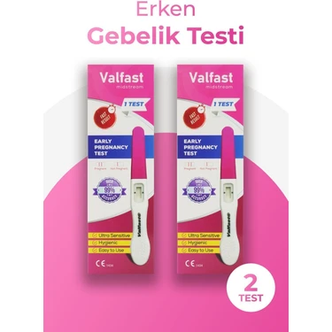Valfast Erken Gebelik Testi Hızlı Hamilelik Testi 2 Adet (Gizli