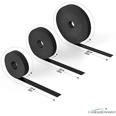 Bağlar, Siyah) Kabloları Vs. Cırt Bant Kapatılabilir Cırt Rulosu, Tekrar Cırt Cırt Kullanılabilir