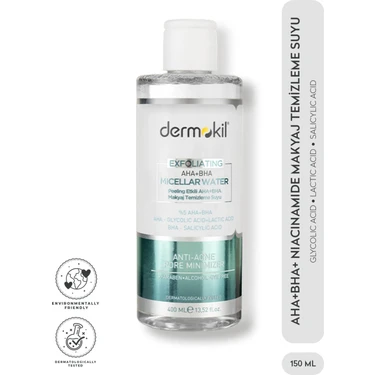 Dermokil Exfoliating AHA+BHA+ Niacinamide Micellar Makyaj Temizleme Suyu 400