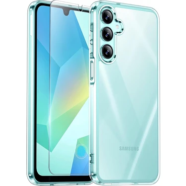 Etiget Samsung Galaxy A16 Şeffaf Silikon Kılıf + Cam Ekran Koruyucu