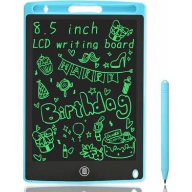 Mavi LCD 8.5 Inç Dijital Kalemli Çizim Yazı Tahtası Not Yazma Eğitim Tableti Writing Tablet