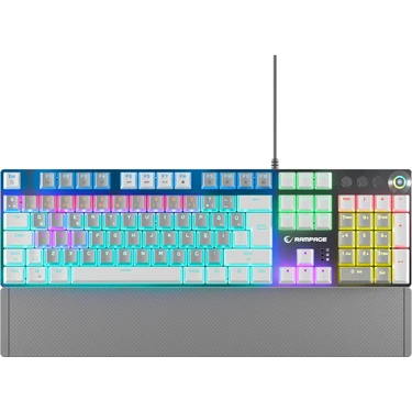 ☆Reinga…☆ Rampage KB-R28 Blade Plus Gri-Beyaz Gökkuşağ Türkçe Blue Fiyatı