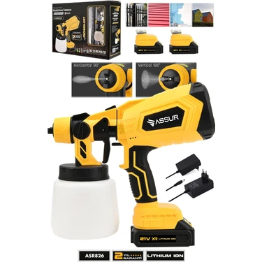 Assur Plus 21V Çift Akülü 300 mm Vernik Sprey Boya Püskürtme