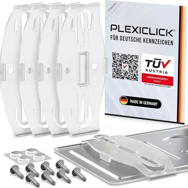 Plexiclick ® | Görünmez Oto Plaka Tutucu | Yeni Nesil, Reklamsız, Hayalet