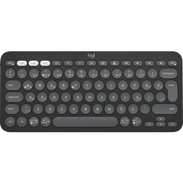 Logitech K380s Pebble Keys 2 Çoklu Cihaz Özellikli Bluetooth Türkçe Q Klavye -