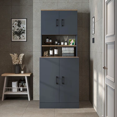 Çamaşır-Kurutma Makinesi Dolabı Kapaklı Banyo