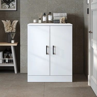 Çamaşır-Kurutma Makinesi Alt Dolabı Kapaklı Banyo Alt