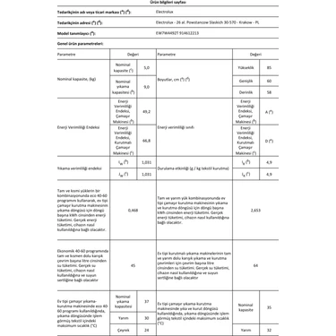 Electrolux EW7W4492T 700 Serisi Steamcare 9/5kg 1400 Devir Buharlı Kurutmalı Çamaşır