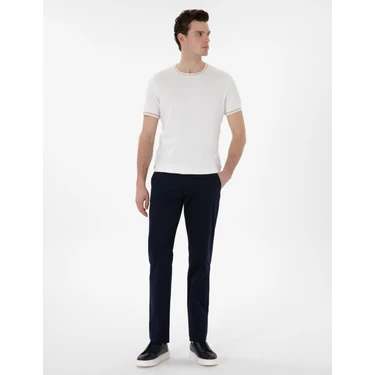 Pierre Cardin Erkek Lacivert Regular Fit Basic Kanvas Pantolon