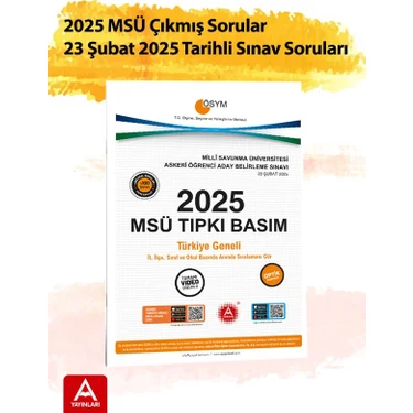 2025 Msü Çıkmış Sorular-Tıpkı Basım-Bire Bir Ösym-23 Şubat Kitabı
